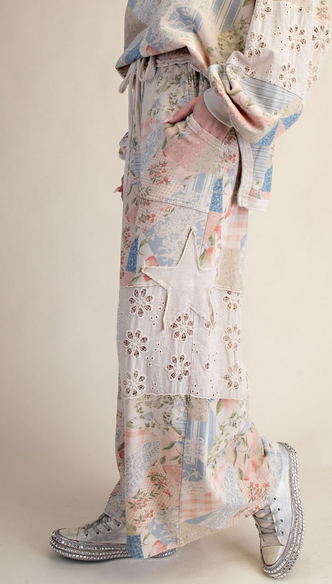 Easel Patchwork Print Vintage Pants By: Easel