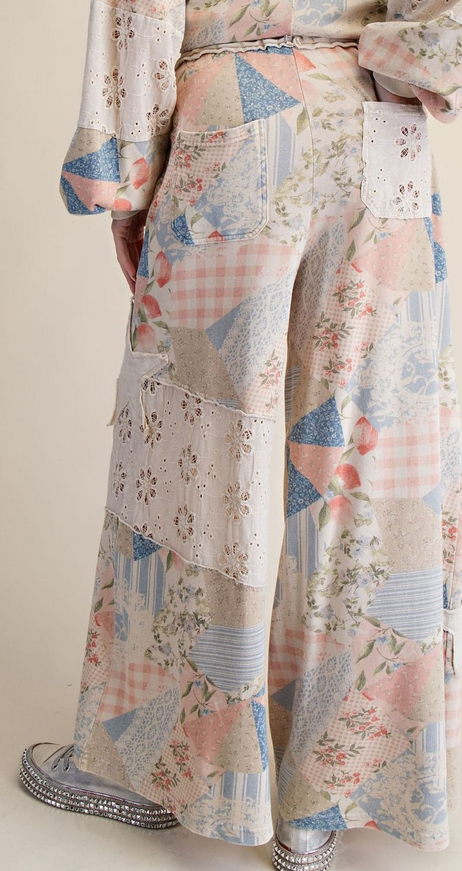Easel Patchwork Print Vintage Pants By: Easel