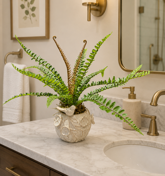 Custom Sword Fern in Songbird Vase