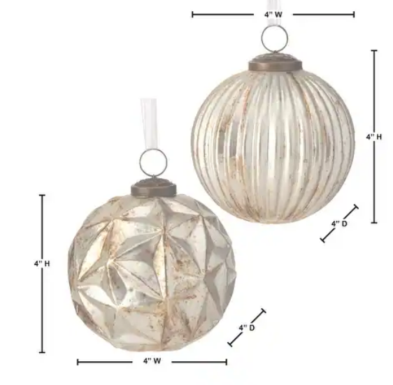 Textured Vintage Glass Ball Ornament