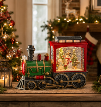 LED Snowman Express Train Snowglobe