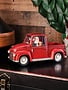 LED Red Truck Santa Snowglobe