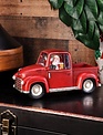 LED Red Truck Santa Snowglobe