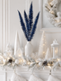 Blue Glittered Fern Spray