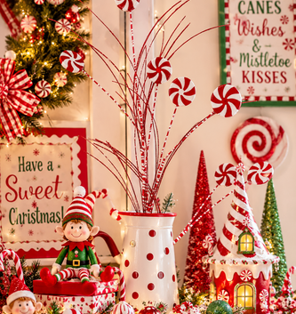 31" Peppermint Glitter Spray