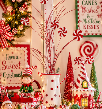 31" Peppermint Glitter Spray