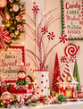 31" Peppermint Glitter Spray
