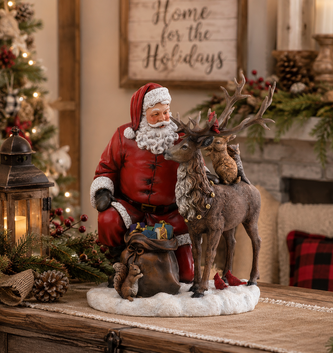 Tabletop Santa with Reindeer