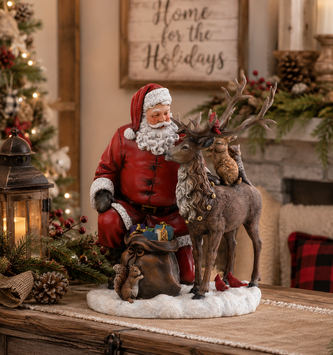 Tabletop Santa with Reindeer