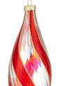 Glass Red Ribbon Swirl Ornament (2-Styles)