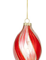 Glass Red Ribbon Swirl Ornament (2-Styles)