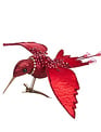 Clip on Red Beaded Hummingbird Ornament