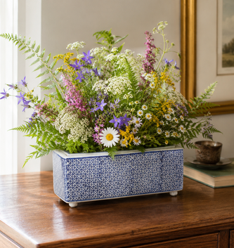 Garden Row Arranger Vase Blue