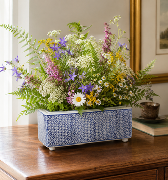 Garden Row Arranger Vase Blue