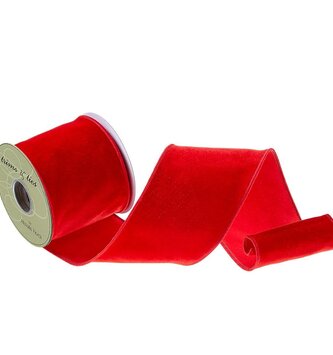 4" x 5 Yards Exquisite Red Velvet Ribbon