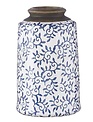 White Crackle Vase With Blue Vines (2-Sizes)