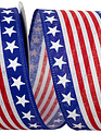 2.5" x 10 Yds Linen Patriotic Ribbon