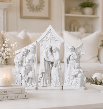 3-Piece White Nativity Set