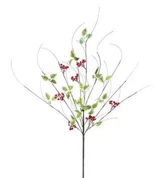 Holly Berry Twig Spray