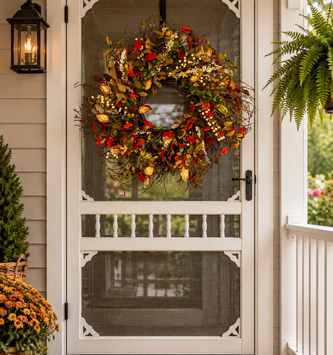 20" Cape Gooseberry Twig Wreath