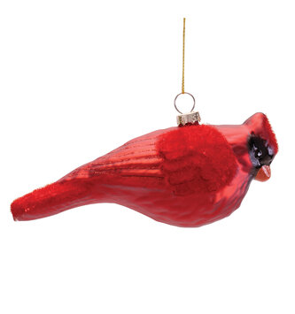 Glass Red Cardinal Ornament