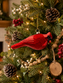 Glass Red Cardinal Ornament