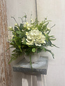 Custom Hydrangea & Rose Myrtle in Ribbed Container