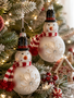 Glass Snowflake Snowman Ornament
