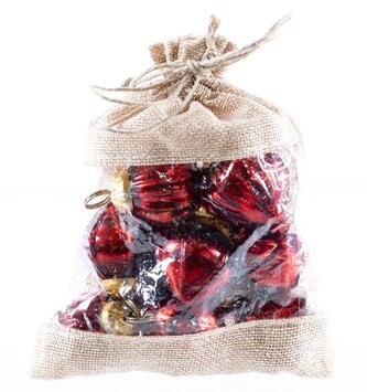 Bag of 12 Mini Red Glass Ornaments