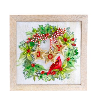 Beaded Joy Christmas Art