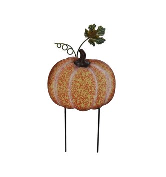 Metal Pumpkin Yard Stake (2 Sizes)