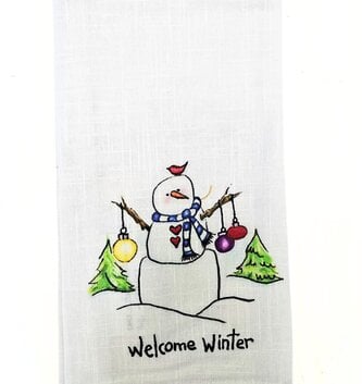 Welcome Winter Snowman Towel