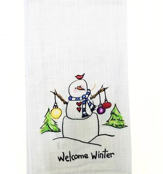 Welcome Winter Snowman Towel