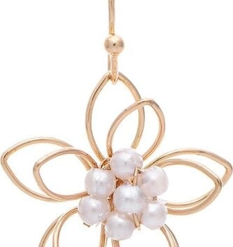 Wire Flower w/ Pearl Earrings