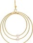 Triple Golden Ring w/ Pearl Earrings