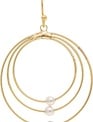 Triple Golden Ring w/ Pearl Earrings