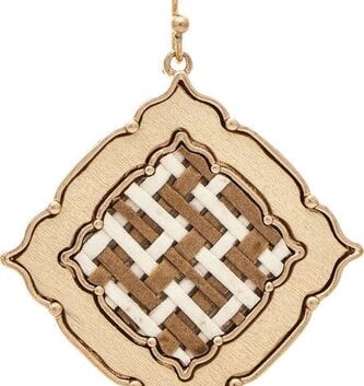 Ivory Wood Weave Earrings