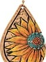 Painted Sunflower Teardrop Earrings