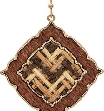 Walnut Wooden Weave Earrings