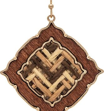 Walnut Wooden Weave Earrings