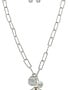 Link Chain Medallion Necklace Earrings Set