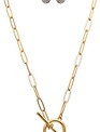 Crystal Orb Toggle Necklace & Earring Set