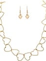 Heart Link Chain Necklace & Earring Set