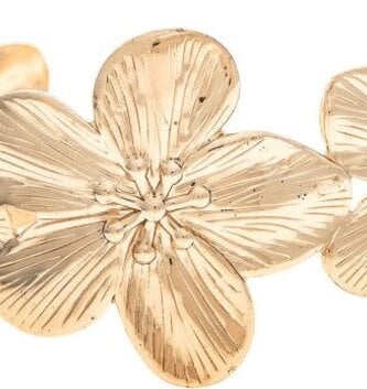 Gold Hibiscus Flower Cuff