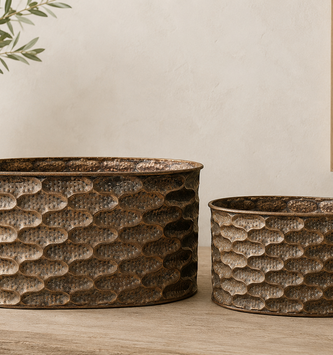 Copper Finish Oval Planter (2 Sizes)