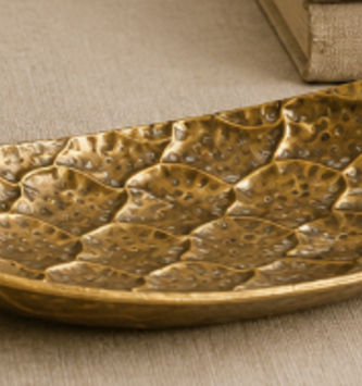 Golden Hammered Metal Tray (2 Sizes)