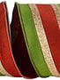 4" x 5 Yards Overlay Dupioni Rust/Moss Wired Edge Ribbon