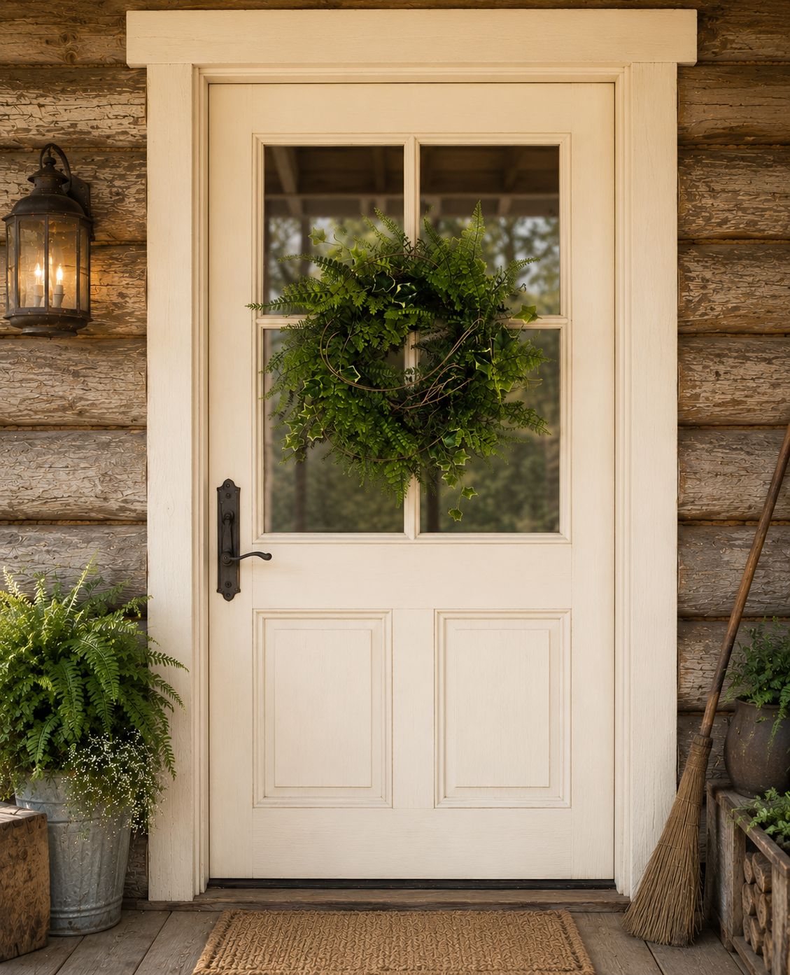 Custom Fern Wreath w/ Mossy Vine Nest