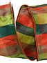 4" x 10 Yards Multi Plaid Fall Dupioni Wired Edge Ribbon