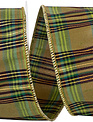 Grandisimo Fall Plaid Dupioni Wired Edge Ribbon